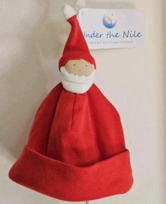 UnderTheNile 100% Certified Organic Cotton Size 3-6m Baby Hat Gift Unisex Santa - Image 1 of 4