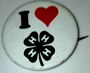 4H Pins, Pinbacks.  I Love 4H.  Pin.   - Picture 1 of 2