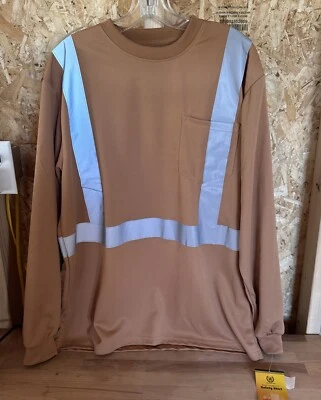 Camisa de seguridad de alta visibilidad North 15 para hombre manga larga clase 1, madera talla L Foto 1 de 4