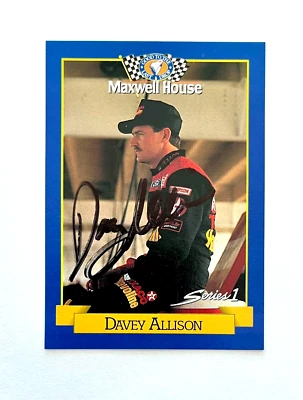 Davey Allison NASCAR 1992 Kraft Maxwell House Card #3 Autographed Signed - Image 1 of 4