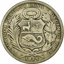 [#658080] Münze, Peru, Sol, 1924, Philadelphia, S, Silber, KM:218.1