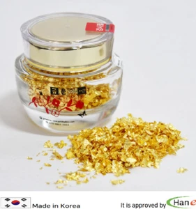 Korea 300mg 24K 100% Gold Leaf Powder Edible Flakes Food Decoration Glass Jar - Picture 1 of 18