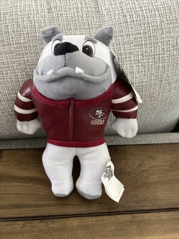SF 49ers Play Football Plush Bulldog Stuffed Animal NFL 1998 Dog 9” Cover