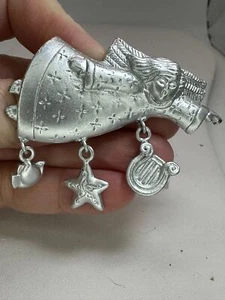 Angel Dangles Vintage Silver Brooch Pin M-4730 - Picture 1 of 3