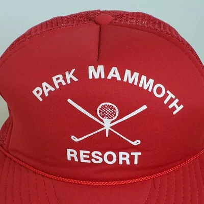 Sombrero de Camionero Malla Ajustable Snap Back Rojo Blanco Park Mammoth Resort OSFA Foto 1 de 4