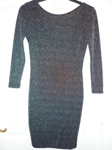 Miss Selfridge Petites Size 8 Sparkly Bodycon Scoop back Dress Ex Cond L@@K! - Picture 1 of 8