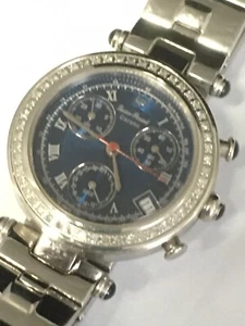 Reloj cronógrafo Lucien Piccard Bal A' Verdsilles 32 mm con bisel de diamantes esfera azul - Imagen 1 de 11