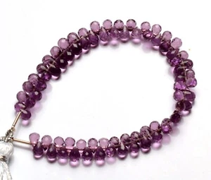 Amethyst Color Quartz 6x4 mm Size Faceted Teardrop Briolette Beads 6.5" Strand - Picture 1 of 4
