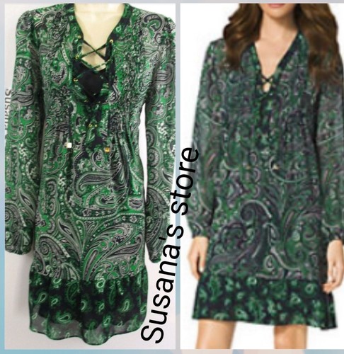 ABITO MICHAEL KORS TAGLIA XS PAISLEY STRINGATO Splendido abito elegante MK!!