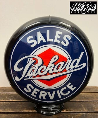 PACKARD SALES SERVICE Reproduction 13.5" Gas Pump Globe - (Black Body) - Image 1 of 3