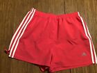 ADIDAS CORAL RUNNING SHORTS WITH WHITE STRIPES SIZE S BUILT IN PANTY MISSES