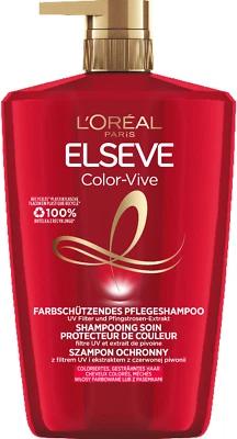 L'OREAL ELSEVE Color-Vive UV Color Protection Shampoo XL Bottle 1L - Image 1 of 4