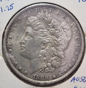 1889 P Morgan Dollar AU - Almost Uncirculated BBLK - Picture 1 of 2