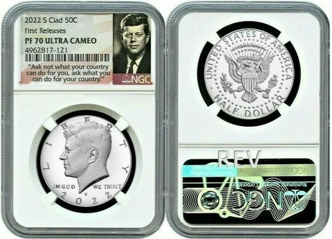 2022 S CLAD KENNEDY HALF DOLLAR 50C NGC PF70 FR ULTRA CAMEO FIRST RELEASES R6 Cover