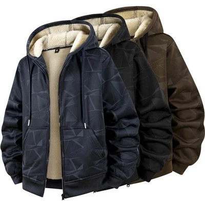 Sweatjacke Herren Jacke Übergangsjacke Gefüttert Fliegerjacke Pilotenjacke - Bild 1 von 4