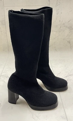 全新带盒 MIISTA 袜子弹力跟靴 尺码:35(美国 5) — 第 1/4 张图片