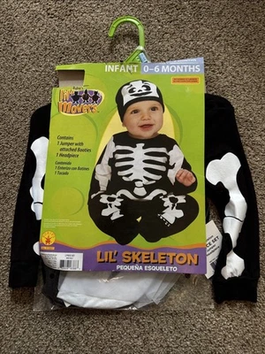 Disfraz Lil Esqueleto Infantil Talla 0-6 Meses Halloween Vestir NUEVO CON Etiquetas Rubíes Foto 1 de 4