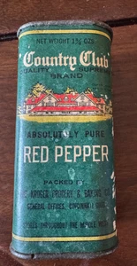 Vintage Country Club Brand Red Pepper Tin - Picture 1 of 5