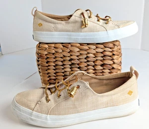 Sperry Top-Siders Damen-Sneaker Gr. 8 Crest Vibe hellbraun LEINEN mit goldmetallic  - Bild 1 von 9