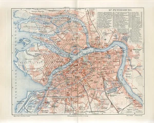1898 RUSSIA ST.PETERSBURG CITY PLAN Antique Map - Picture 1 of 2