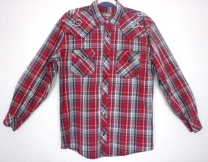 COWBOY LEGEND Men's Western Long Sleeve Shirt - Size Medium - Black Pearl Snaps - Picture 1 of 17