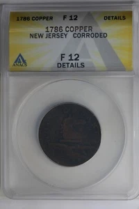 1786 .01 COPPER ANACS F12 DETAILS NEW JERSEY CORRODED - Picture 1 of 2