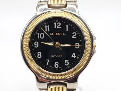Женские кварцевые часы Capezio новый аккумулятор черный циферблат двухцветный круглый 32 мм - Изображение 1 из 4