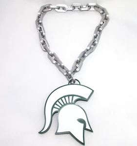 Michigan State University Spartans Big Logo Fan Chain Necklace NCAA College Fan - Picture 1 of 8