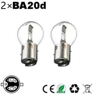 2x BA20D AMPOULE 12V 35W PROJECTEUR PHARE FEU LAMPE SCOOTER MOTO MOBYLETTE AVANT - Picture 1 of 13
