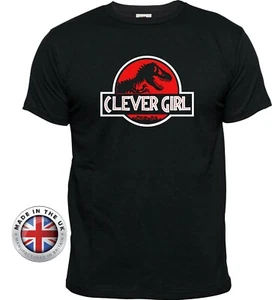 Camiseta negra para niños inspirada en JURASSIC PARK Raptor NIÑA INTELIGENTE unisex, damas ajustadas, niños - Imagen 1 de 10