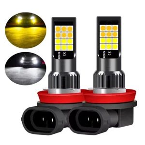 Upgrade CANBUS Switchback H11 H8 Fog LED Light Bulbs Dual Color Yellow White New - Picture 1 of 12