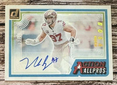 2023 Donruss Nick Bosa Action All Pros Auto /25 #AAP-7 49ers DPoY Super Bowl - Image 1 of 3