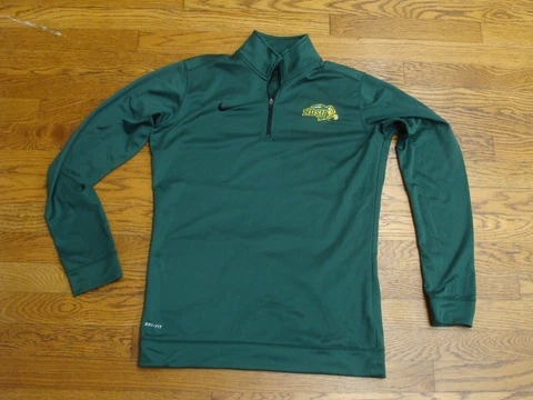 North Dakota State Bisons Womens Nike 1/4 Zip Mock Collar Green Sweatshirt Small Cover