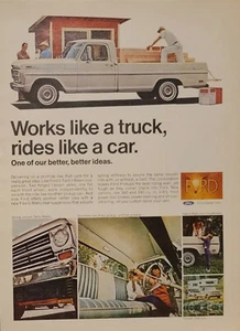 1968 weiß Ford Pickup LKW Druck Anzeige Twin I Beam Flex O Matic - Bild 1 von 1