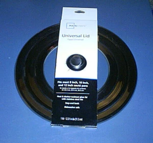 Universal Lid Fits 8, 10 & 12 inch Pans /Skillet MAINSTAYS Glass & Stainless NEW - Picture 1 of 3