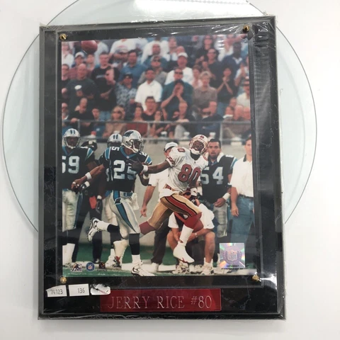 Jerry Rice #80 San Francisco 49ers Photo Plaque NFL Wall Hanging 10 x13 *FLAW Cover