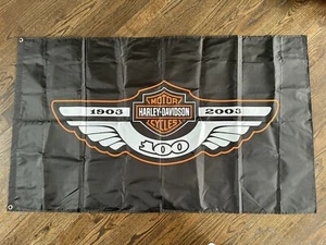 Rare Big Double Sided Harley Davidson 100th Anniversary Flag Banner High Quality - Picture 1 of 7