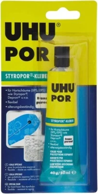 Colla per Polistirolo Espanso e Modellismo UHU POR Styropor Kleber 40 g. 50 ml.