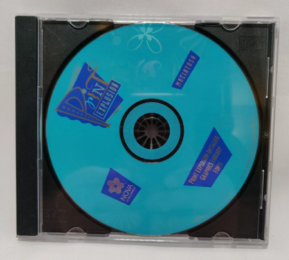 De colección 1991 Nova Development Print Explosion Software para Mac OS CD Rom Disco Foto 1 de 2
