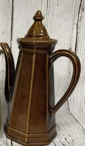 Large Brown Pfaltzgraff Heritage Coffee Pot Carafe tea pot STEAM PUNK 13" - Picture 1 of 2