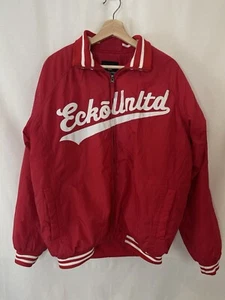 VTG 90s ECKO Jacket Y2K Bomber Varsity Sz M Puffer Streetwear Red Hip Hop - Picture 1 of 15