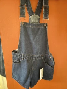 Denim Dungaree Shorts New LOOK - Picture 1 of 14