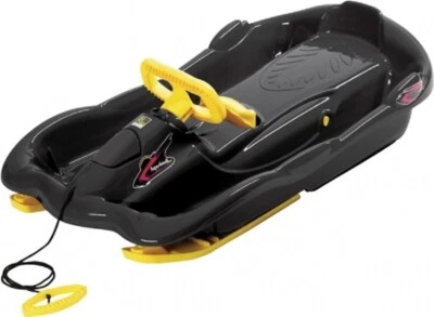 AlpenGaudi Alpenspace Lenkrodel Schwarz Bob Lenkrad Lenkbob Schlitten Rodel Neu - Bild 1 von 4