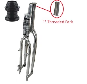 Forcella CDH 26" Springer 1" filettata forcella bici doppia molla forcella classica e cuffia - Foto 1 di 12