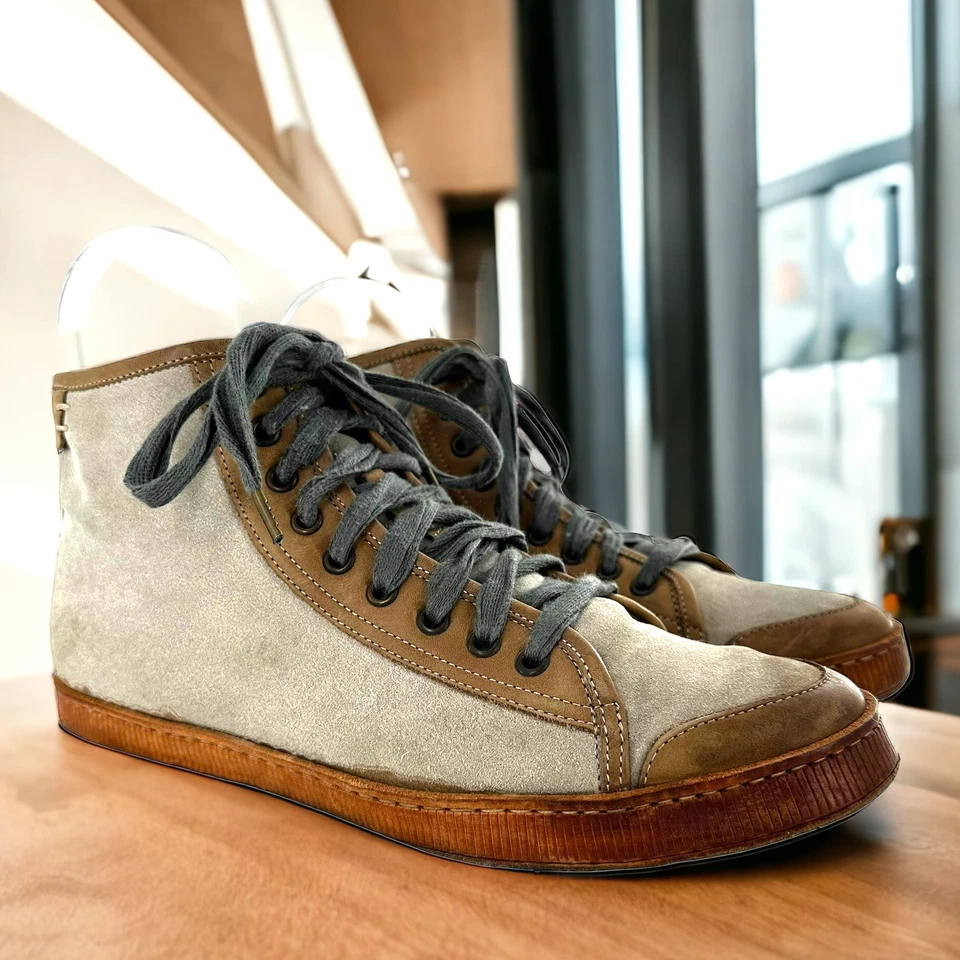 Zapatillas altas Brunello Cucinelli gris nobuck gamuza y cuero talla 39,5 Foto 1 de 4