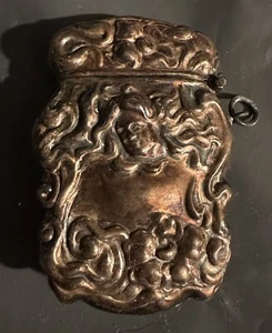 Antik Sterling Silber Repoussee Jugendstil Barock Streichholz Safe Vesta Etui - Bild 1 von 9