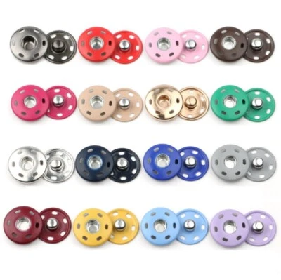 10Pcs Metal Spring Press Studs Snap Buttons Fastener Round Button Sewing Craft - Image 1 of 4