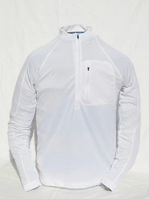 Cabela's Men's GUIDEWEAR 1/2 Zip Fishing Pullover UPF Moisture Wick White LS - Image 1 of 4