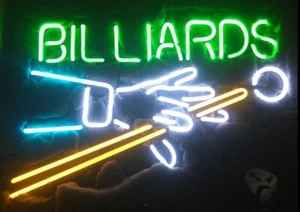 US Stock Billiards Neon Sign Lamp Glass Decor Display Artwork Game 24"x20" - Picture 1 of 3