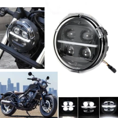 6 1/2 inch LED Headlight Assembly For Honda Rebel 500 CMX500 2020-2023 - Image 1 of 4